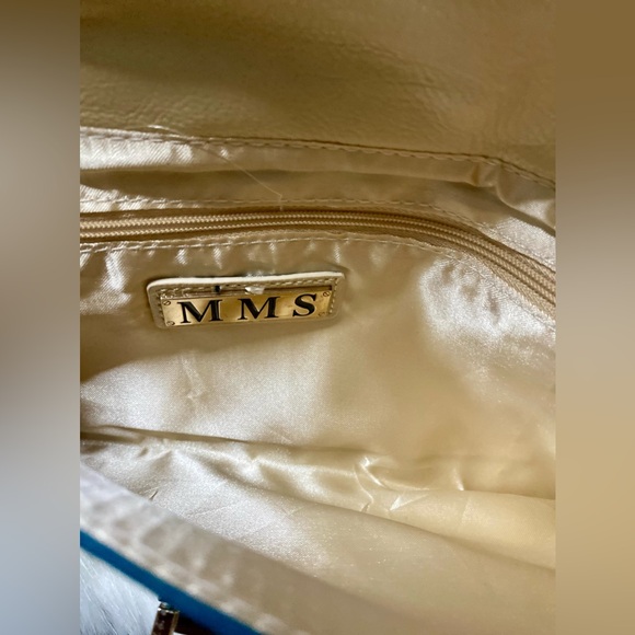✨MMS crossbody bag, leather, blue and white, New✨#MMS - Picture 4 of 10